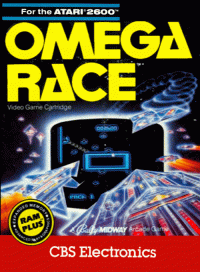 Omega Race Atari 2600  box art